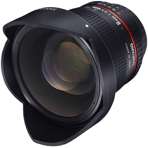 Samyang 8mm F3.5 Fisheye UMC II Camera Lens For Nikon AE APS-C (Black)