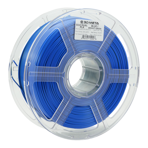 3D META Dual Silk PLA 3D Printing Filament - Blue / Bright Green