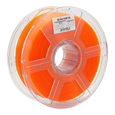 3D META Transparent PLA 3D Printing Filament - Transparent Orange