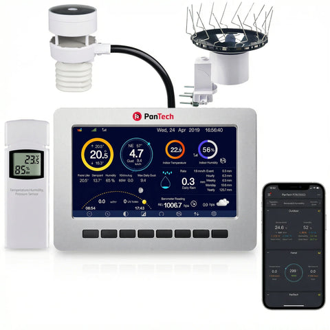 PanTech Gen6 IoT PT-HP2553 Solar Powered WiFi Wireless Weather Station 7" TFT Display