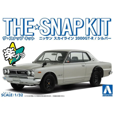 Aoshima 1/32 Snap Nissan Skyline 2000 GTR (Silver)