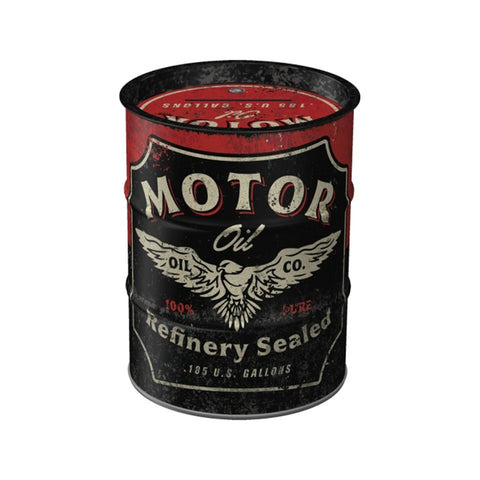 Nostalgic-Art Money Box Oil Barrel Motor 9.3x9.3x11.5cm