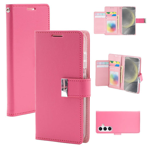 Goospery Rich Diary for Galaxy S24 - Hot Pink