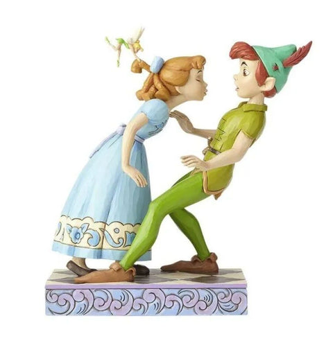 Jim Shore Disney Traditions - Peter Pan, Wendy and Tinkerbell - An Unexpected Kiss