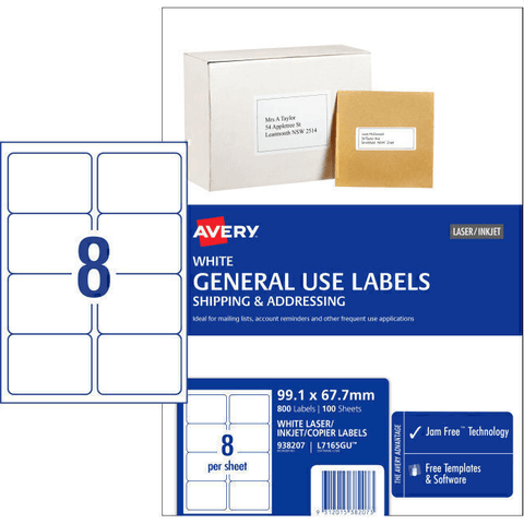 Avery General Use Labels, 99.1 x 67.7 mm [800-Pieces]
