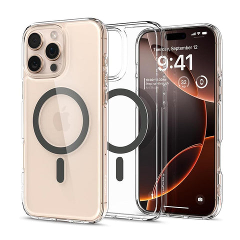 Spigen Apple iPhone 16 Pro Max Ultra Hybrid (MagFit) Case - Clear Case / Graphite Ring