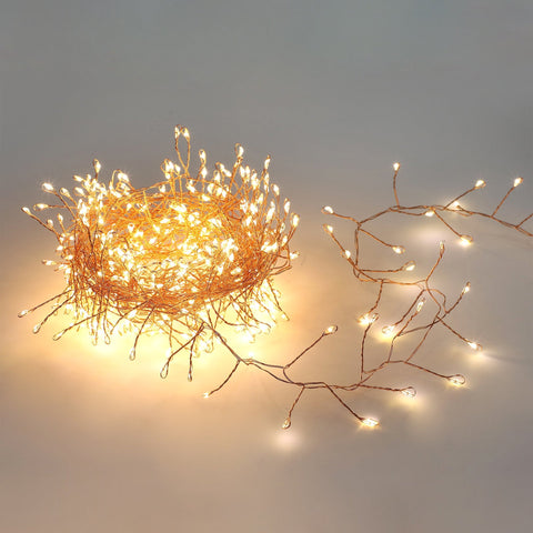 Lexi Lighting 640 Micro LED Cluster Christmas Lights Copper