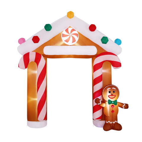 Jingle Jollys Christmas Inflatable Archwary Ginger 2.8M Illuminated Decorations