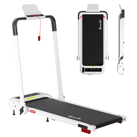 Everfit Treadmill Electric Walking Pad with Incline Foldable for Home Gym (White)