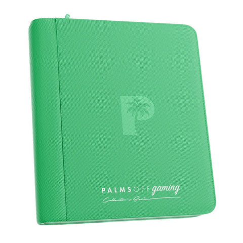 Palms Off Gaming Collector's Series 4 Pocket Card Loader TOP LOADER Zip Binder - CLEAR - GREEN