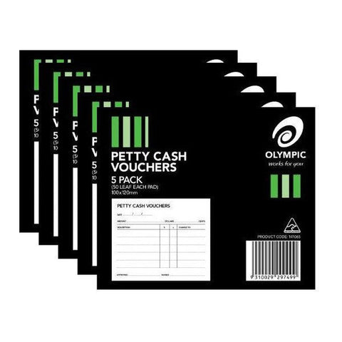 Olympic Petty Cash Voucher Pad 50 Leaf 141065 Pack of 5