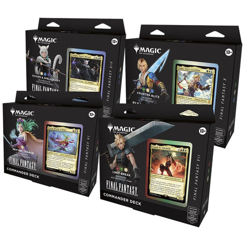 Wizards Of The Coast Magic the Gathering Final Fantasy Commander Decks 4 Decks Per Display