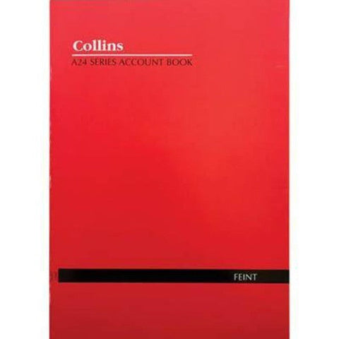 Collins Debden Collins A24 Series Account Book Feint Ruled Stapled 24 Leaf A4 Red