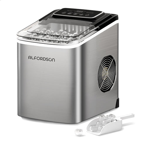 ALFORDSON Portable Ice Maker Machine Commercial 12kg 24hour Timer 2.2L (Silver)