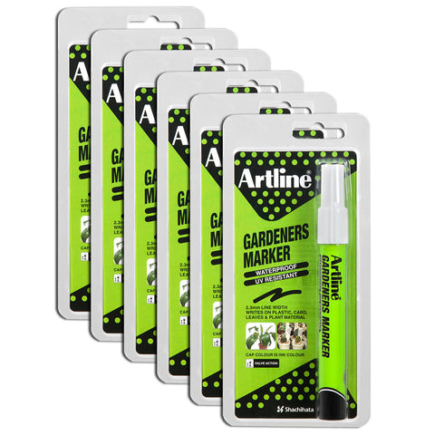 Artline Gardeners Permanent Marker Fade Resistant (White) [12 Pack]