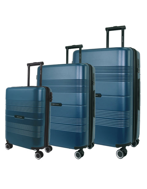 Pierre Cardin Travel Hard Shell Case CABIN/MED/LRG Travel Luggage Set (Teal) [3-Pieces]