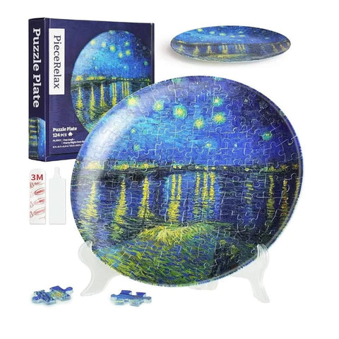 Pintoo 3D Plate Van Gogh Starry Night Over Rhone Puzzle