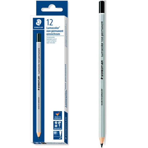 Staedtler Lumocolor non-permanent omnichrom 108 Dry marker (Black) [Box 12]