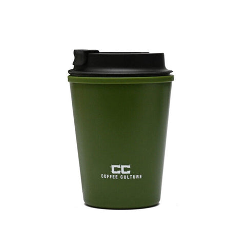 Coffee Culture Eco Double Wall 350ml Reusable Travel Cup (Military Green)