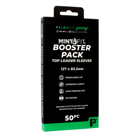 Palms Off Gaming MintFit Booster Pack Card Loader Top Loader Sleeves - 50pc