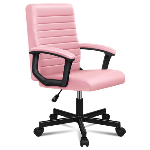 ALFORDSON Office Chair Executive Computer Seat Work Mid Back (Pink)