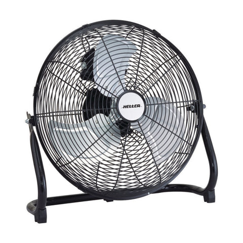 Heller 40cm Black High Velocity Fan With Aluminium Blades & 3 Speed Safety Guard