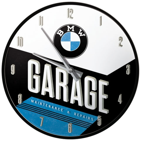 Nostalgic-Art Wall Clock BMW Garage Decor Retro Metal Frame 30cm