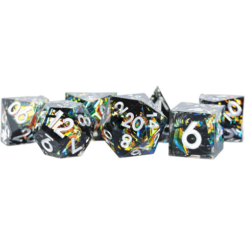 Fanroll By Metallic Dice Games MDG Handcrafted Sharp Edge Resin Dice Set - Simmering Coal