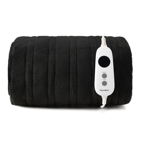 Dreamaker Coral Fleece Electric Heated Throw Blanket [130x160cm] (Black)