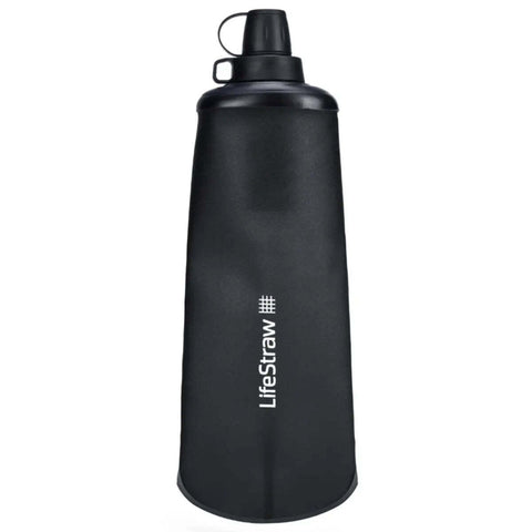 LifeStraw Peak 1L Collapsible Squeeze Bottle with Filter Dark Grey