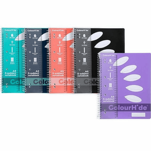 Colourhide 5-Subject Notebook 250 Page A4 (Assorted)