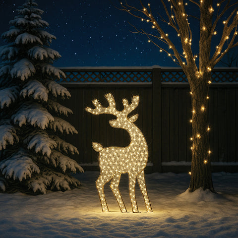 Lexi Lighting 2D 1.8m Mesh Reindeer with twinkle LED - Warm White