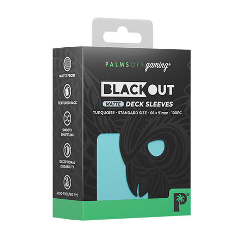 Palms Off Gaming Palms Off Standard 100pc Blackout Deck Sleeves - Turquoise Matte
