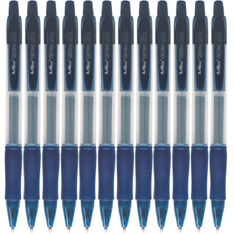 Artline Geltrac Retractable Gel Ink Pen Medium (Blue) [Box 12]
