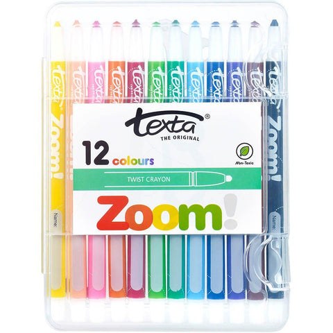 Texta Zoom Twist Crayons Hard Case Wallet [12-Pieces]