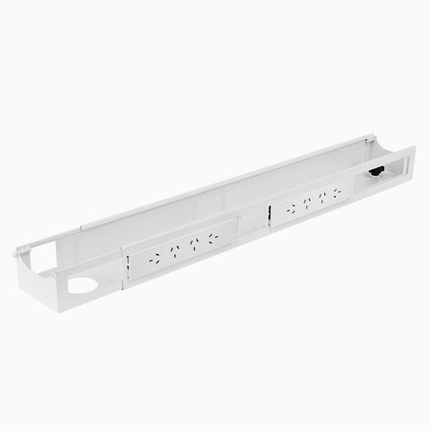 Desky Integrated Cable & Data Channel 8-Plug White