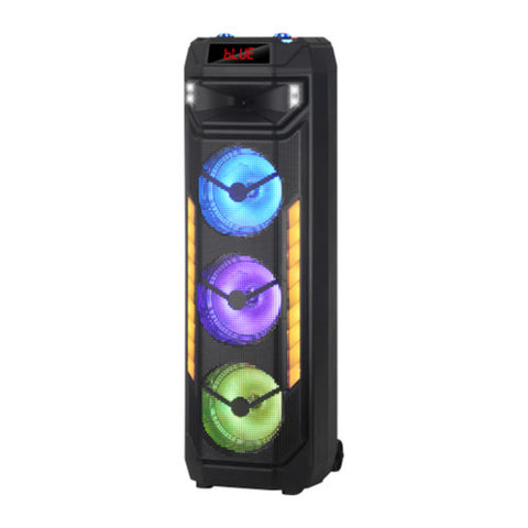 Laser Wireless Tower Speaker – 40W with LED Lights (Black)