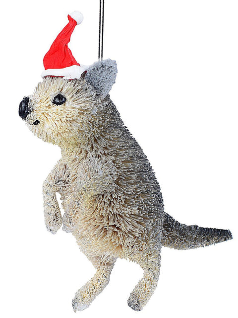 Christmas Warehouse - DECRH146 Native Quokka Organic Australian Whimsical Essential Ornament | 11cm Grey with White & Red
