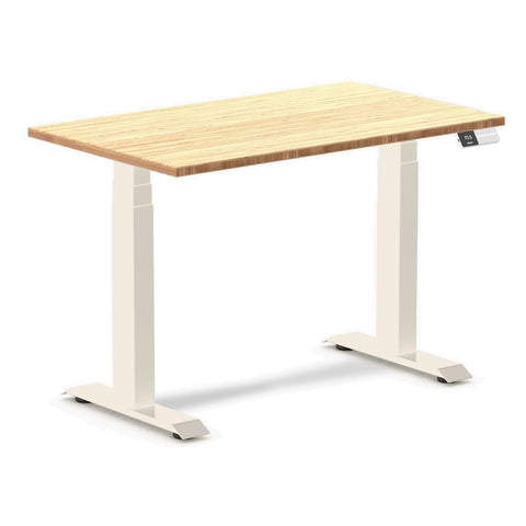 Desky Dual Mini Bamboo Sit Stand Desk 80cm Bamboo Desktop and Wheat Frame