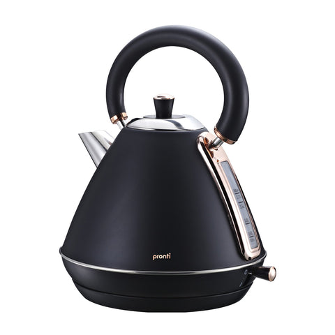 Pronti 1.7L Rose Trim Collection Kettle Stainless Steel (Black)