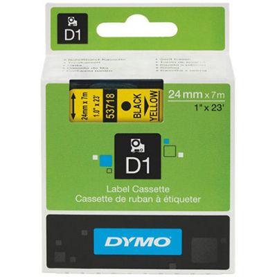 Dymo 53718 D1 Labelling Tape 24mmx7m (Black On Yellow)