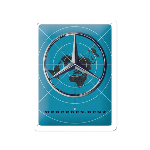 Nostalgic-Art 15x20cm Wall Hanging Metal Sign Plaque Mercedes-Benz Blue Map