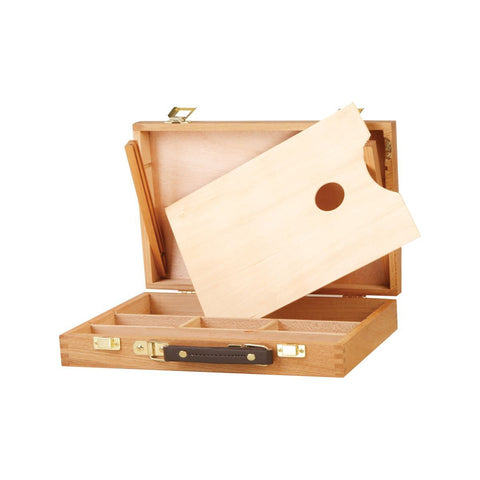 Jasart Artist Single Tier 32.5x25cm Wooden Storage Paint Box with Carry Handle