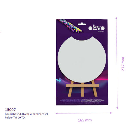 Okto Round Base with Mini Easel Holder 16cm