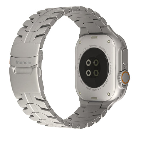 Friendie Stainless Steel Link Bracelet Band (Ultra) – Darwin Ultra Titanium (Apple Watch Ultra, Large)