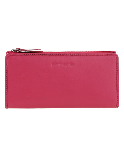 Pierre Cardin Women's Genuine Leather Bi-Fold Protected RFID Wallet Rose