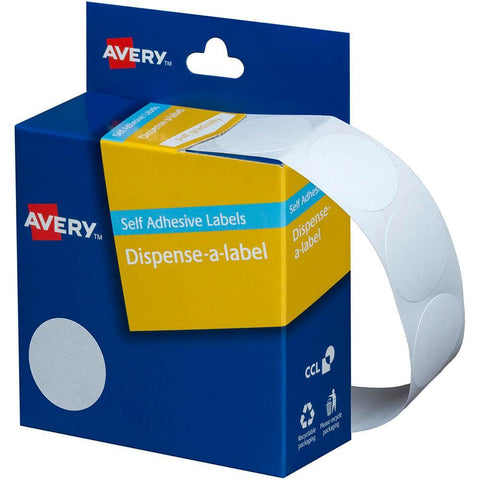 Avery 937202 Round Label Dispenser 24mm (White) [Box 550]