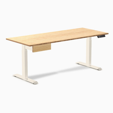 Desky Single Standing Desk With Drawer - Bamboo / 1800x750mm / Wheat