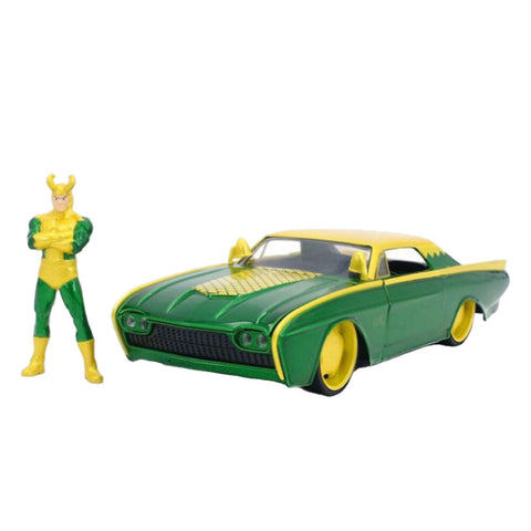 Jada 1:24 Scale Marvel Loki And 1963 Ford Thunderbird Diecast Vehicle Model