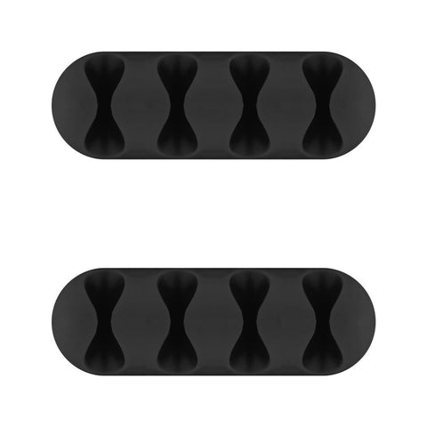 Goobay 2-Pieces 4-Slot Adhesive Cable 6.4cm Organiser (Black)